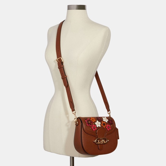 Coach Jade Saddle Bag With Daisy Applique - Picture 11 of 12